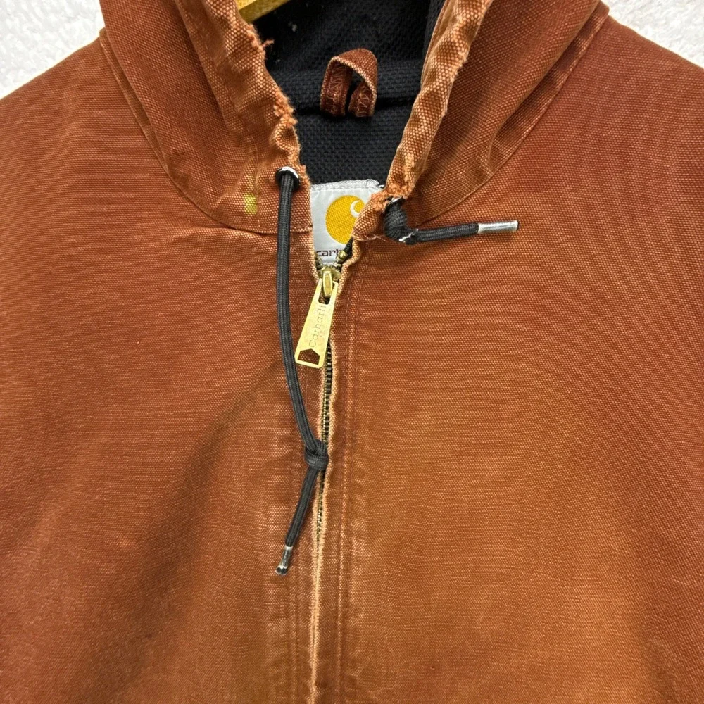 Carhartt Active Jacket Thermal Lined Mens Medium J160 CLY Clay Red Distressed - Picture 11 of 16